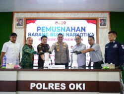Sinergi Berantas Narkoba, Kapolres OKI Pimpin Pemusnahan 927 Gram Sabu